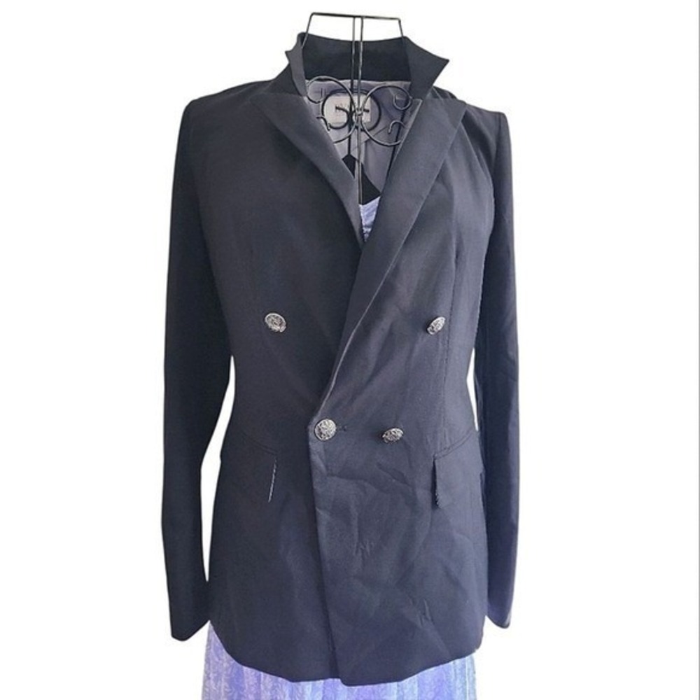 Ryan New York Blazer Women Size Small Black Professional Chic Workwear Academia